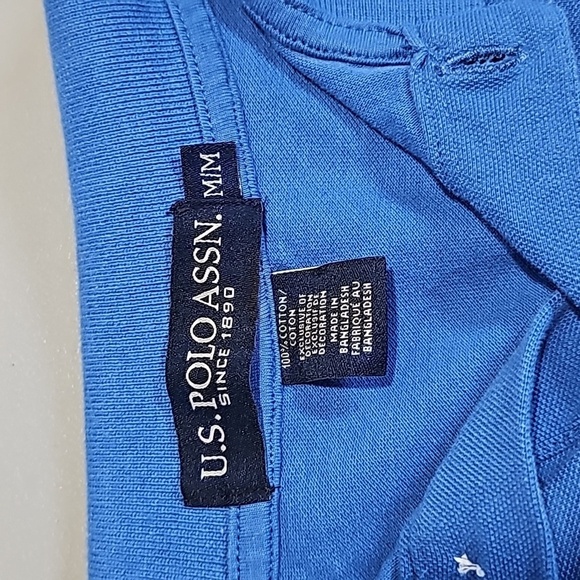 U.S Polo Assn. Medium blue short sleeve henley polo shirt - Picture 6 of 8